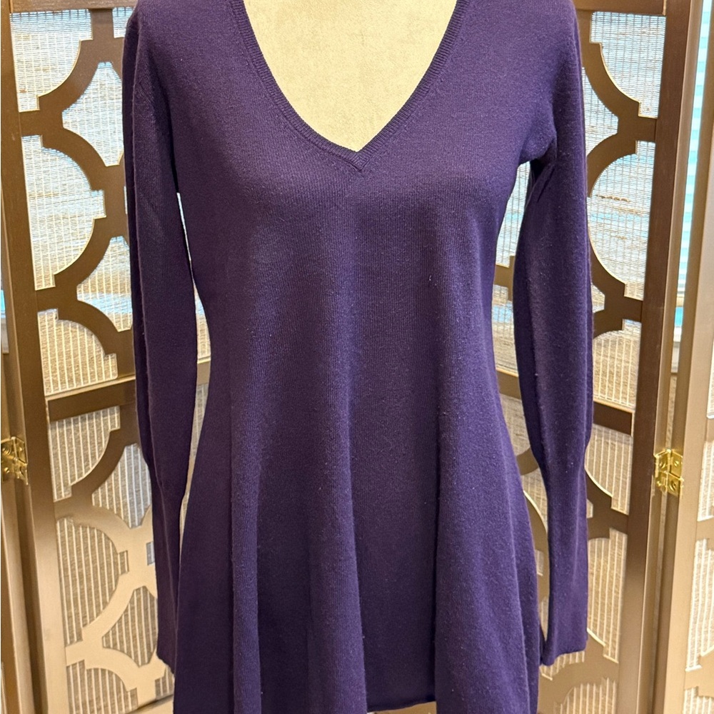 Autumn Cashmere Deep Purple V-Neck Tunic